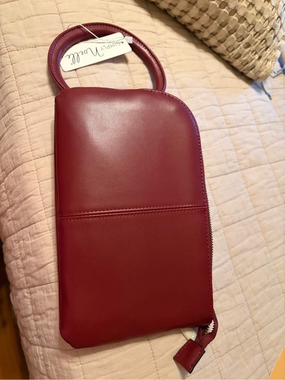 Simply Noelle Burgundy Leather Mini Wristlet